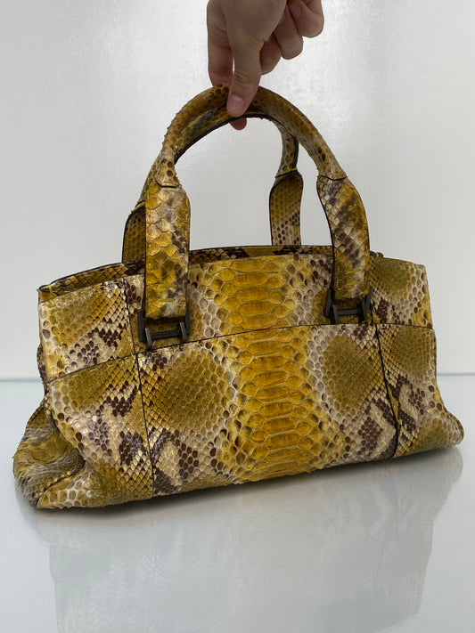 VBH Yellow Python Top Handle Bag