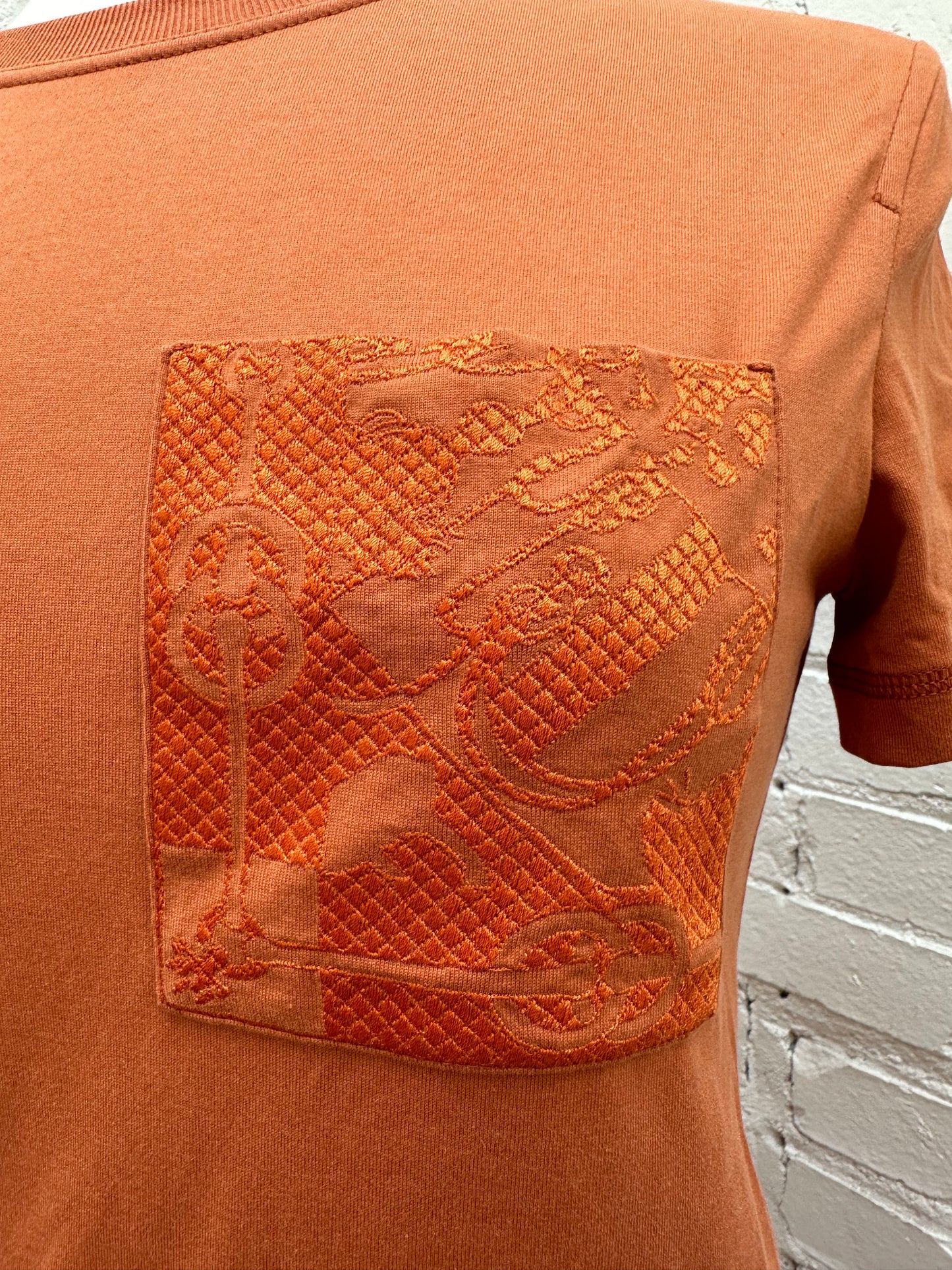 Hermes Orange Jersey T-Shirt Dress 34