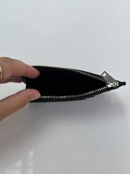 Saint  Laurent Black Zip Cardholder SHW