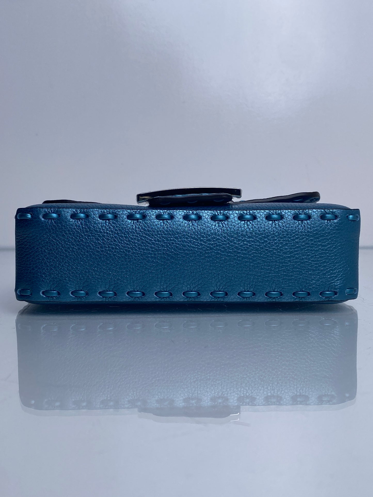 Fendi Teal Mini Salleria Baguette Iridescent SHW
