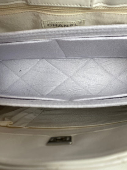 Chanel White Lambskin Quilted Tote Bag SHW