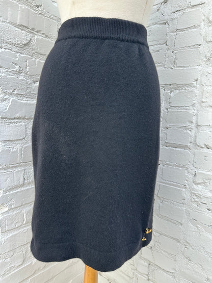 Chanel Black Cashmere Skirt