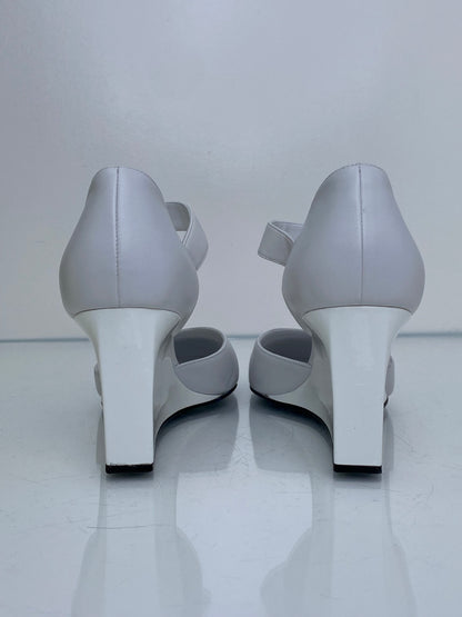 Chanel Black & White Mary Jane CC Wedges, 39.5 (Copy)