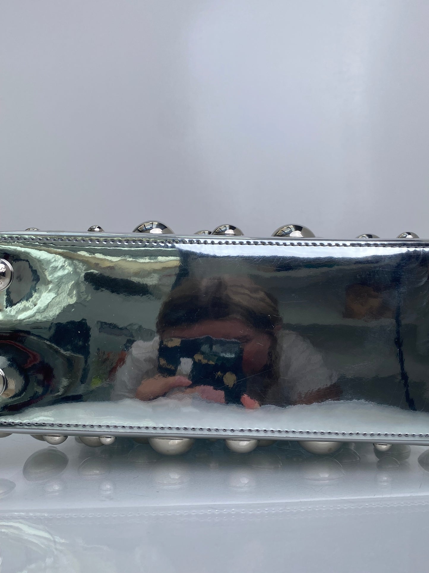 Louis Vuitton Silver Vernis Patent Leather X Yayoi Kusama Capucines BB Bag SHW