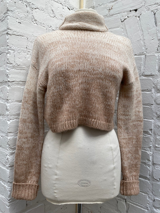 Sablyn Cashmere Cropped Turtle Neck Sweater, XS