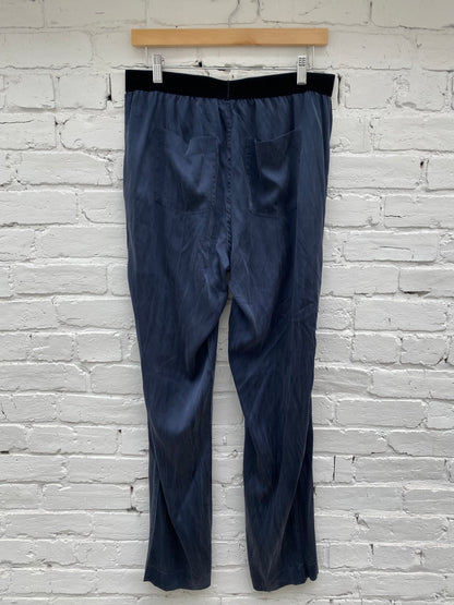 Tom Ford Navy Silk & Velvet Pants, L