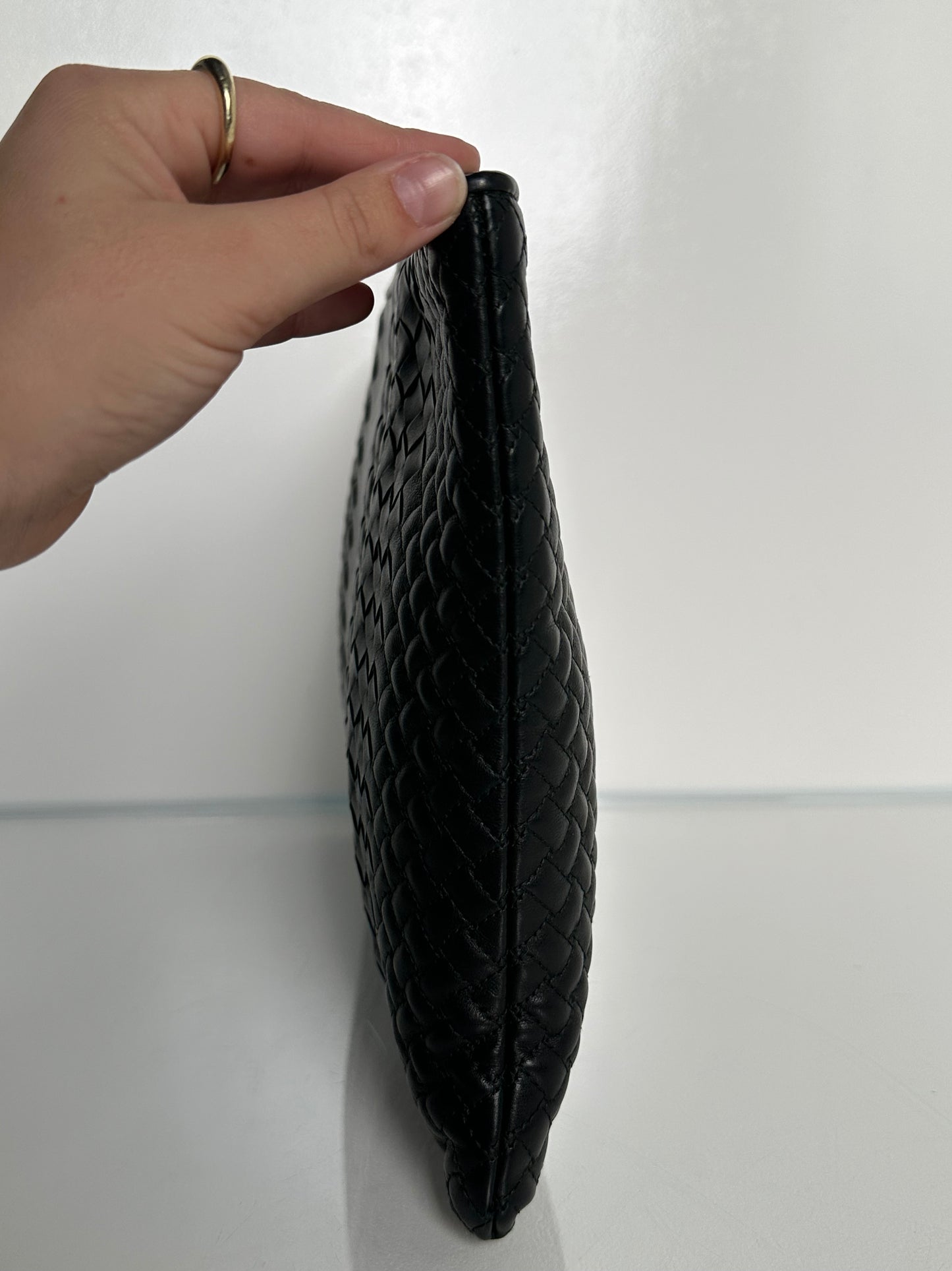 Bottega Veneta Black Intrecciato Clutch