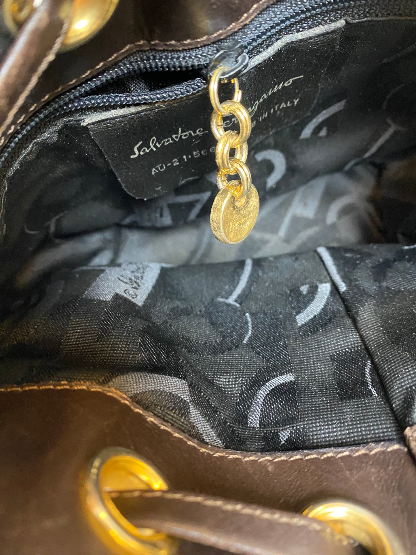 Ferragamo Vintage Brown Ribbon Bag