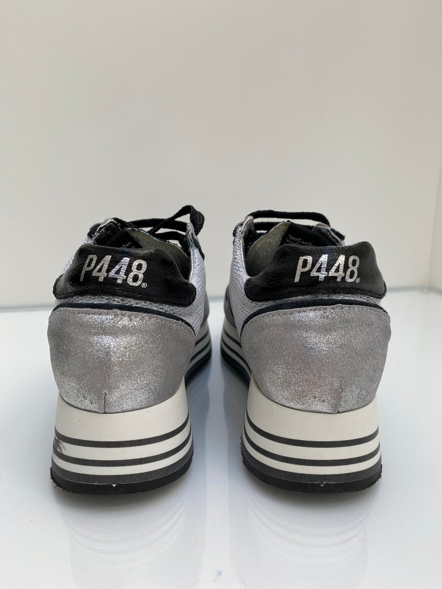 P448 Boston Metallic Lace Up Sneakers 37