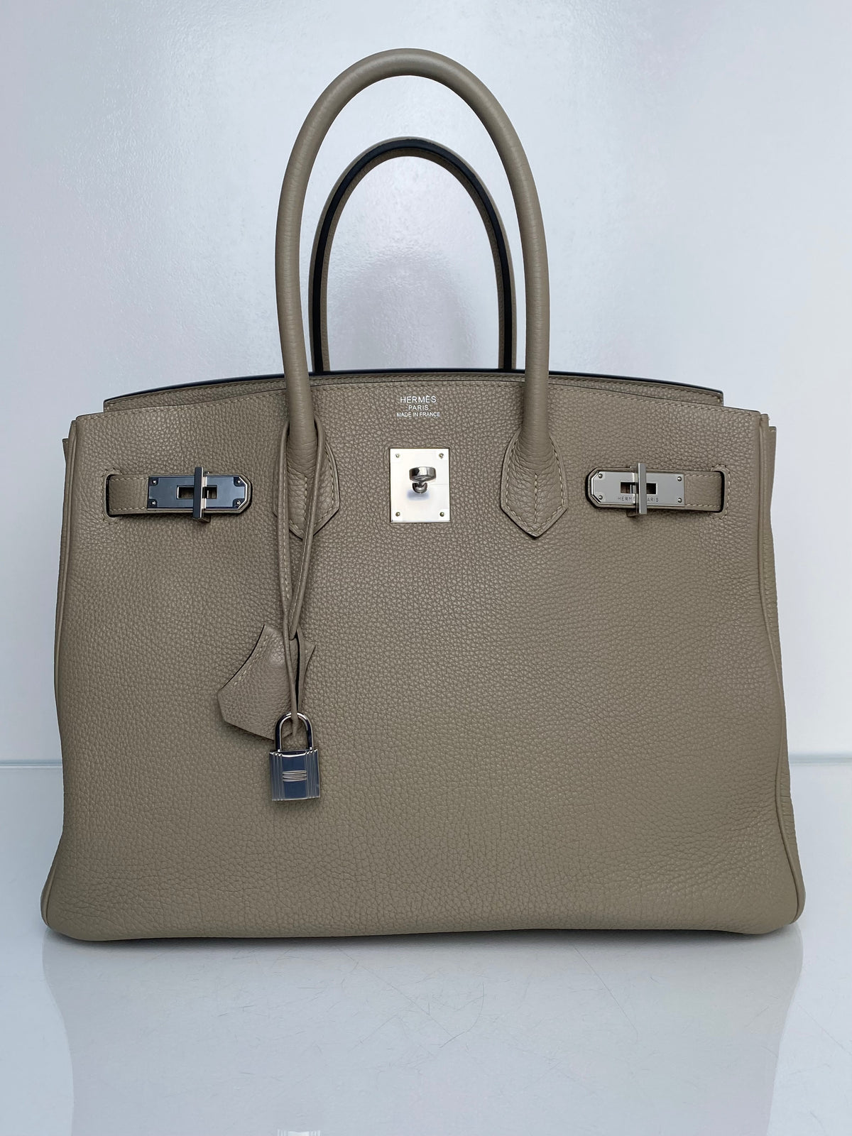 Hermes Birkin 35 Argile Clemence PHW #P