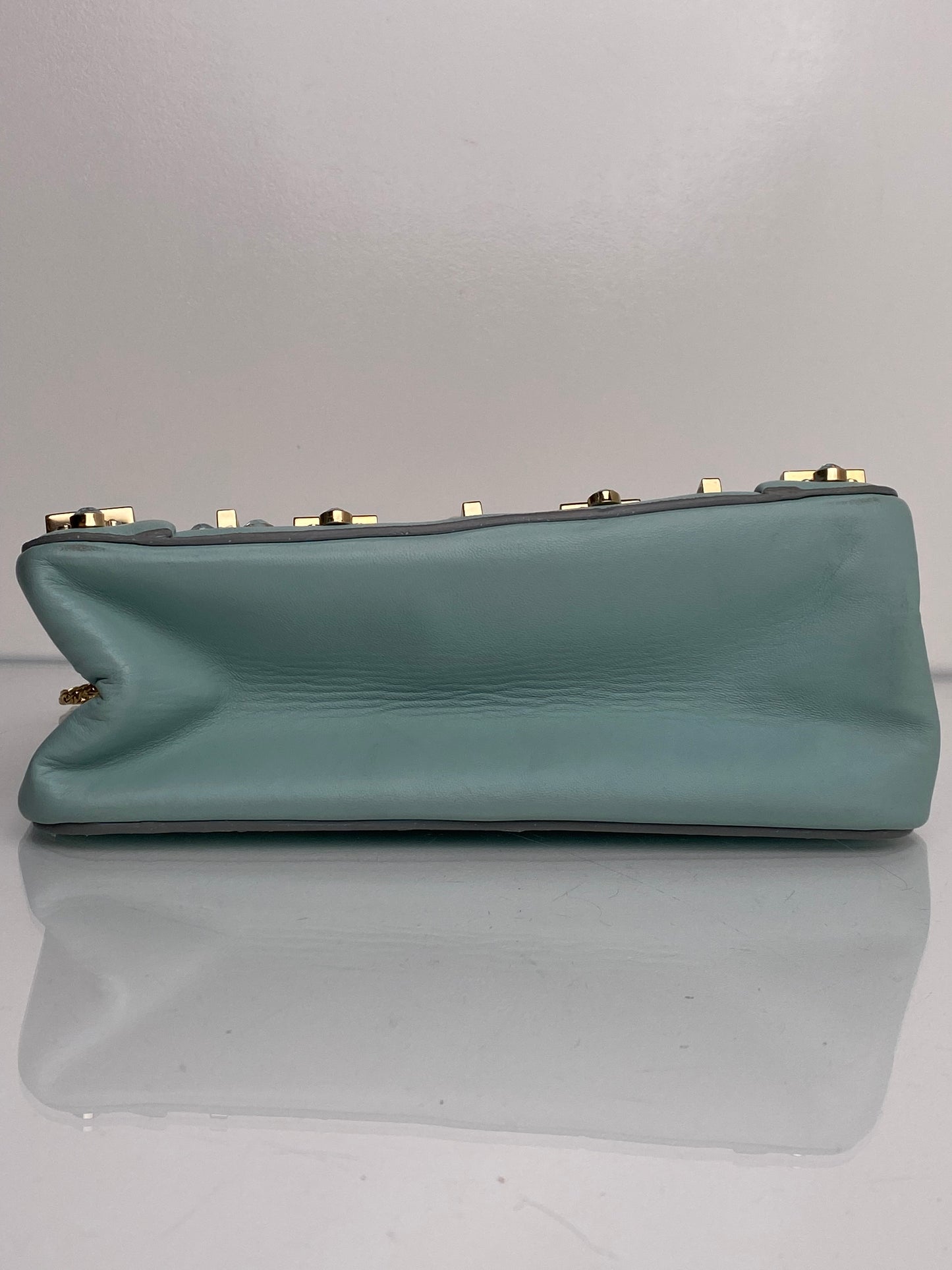 Chloe Teal Crystal Embellished Elsie Shoulder Bag