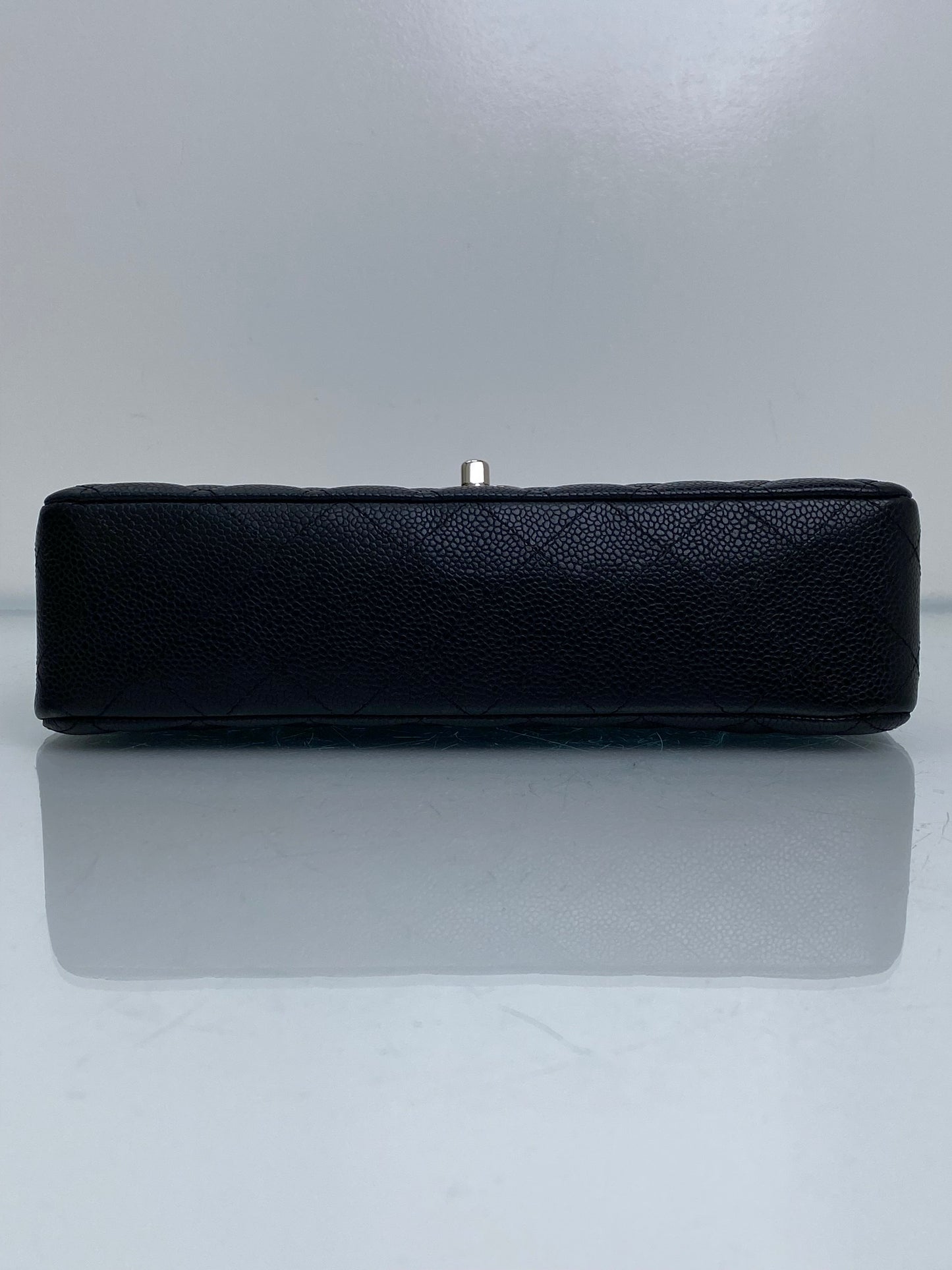 Chanel Black Caviar Classic Double Flap Medium Bag SHW #12