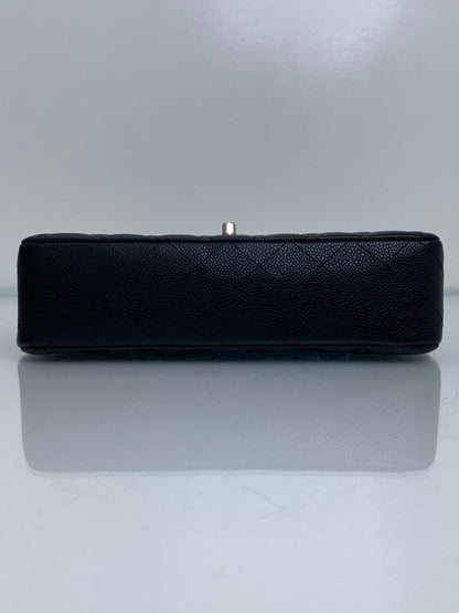 Chanel Black Caviar Classic Double Flap Medium Bag SHW #12