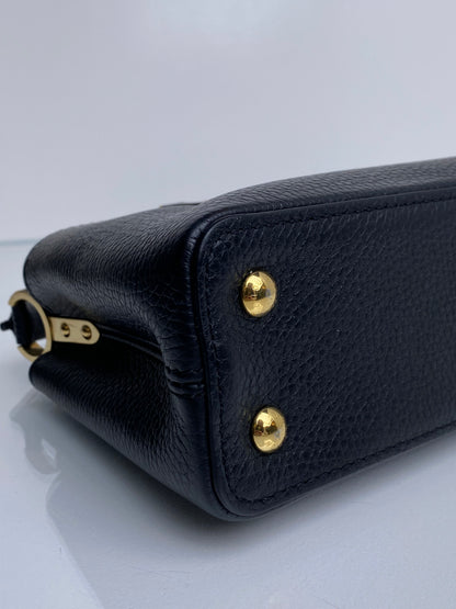 Louis Vuitton Black Mini Capucines Bag GHW
