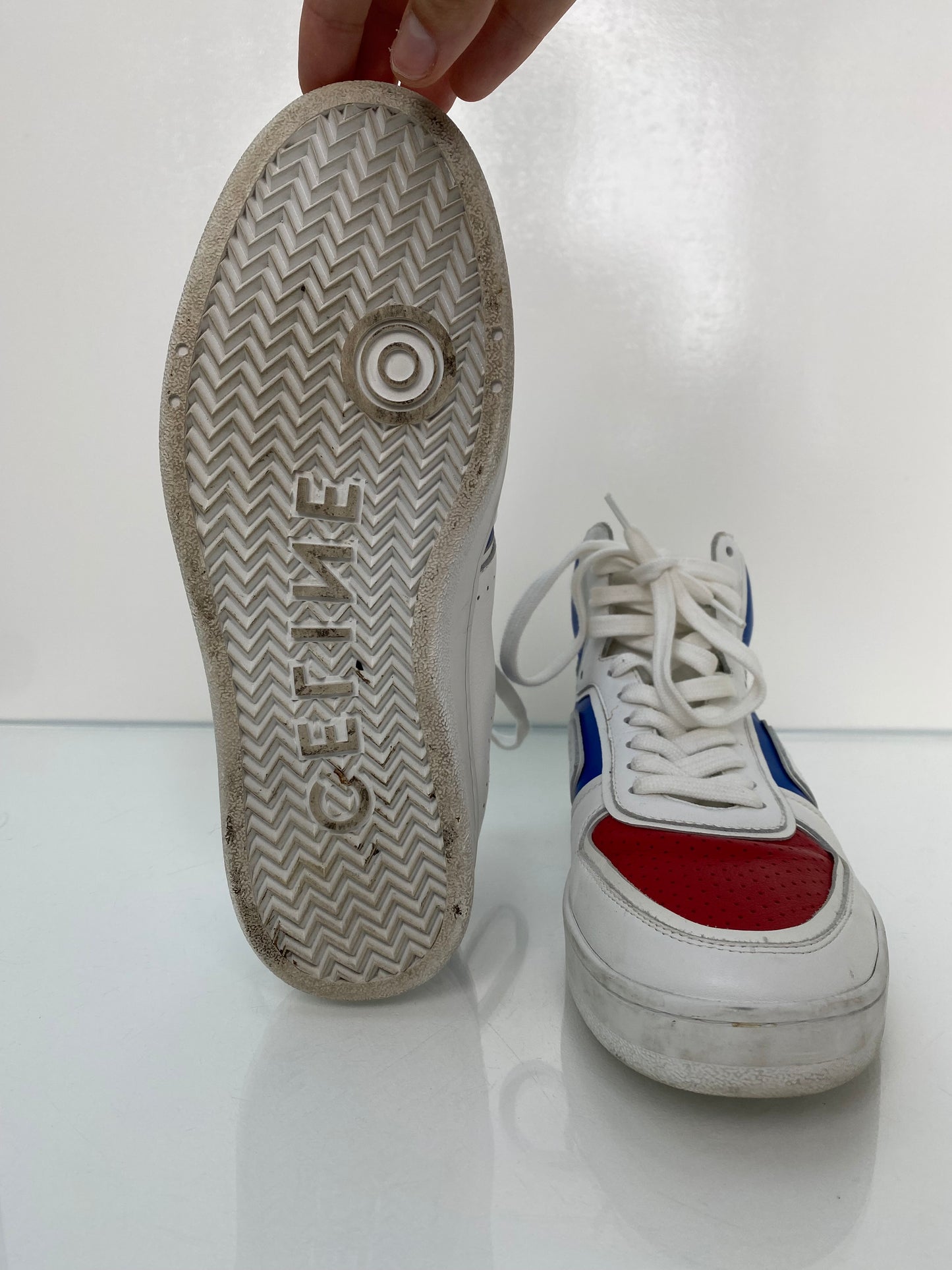 Celine Blue/Red Z High Top Sneakers, 40