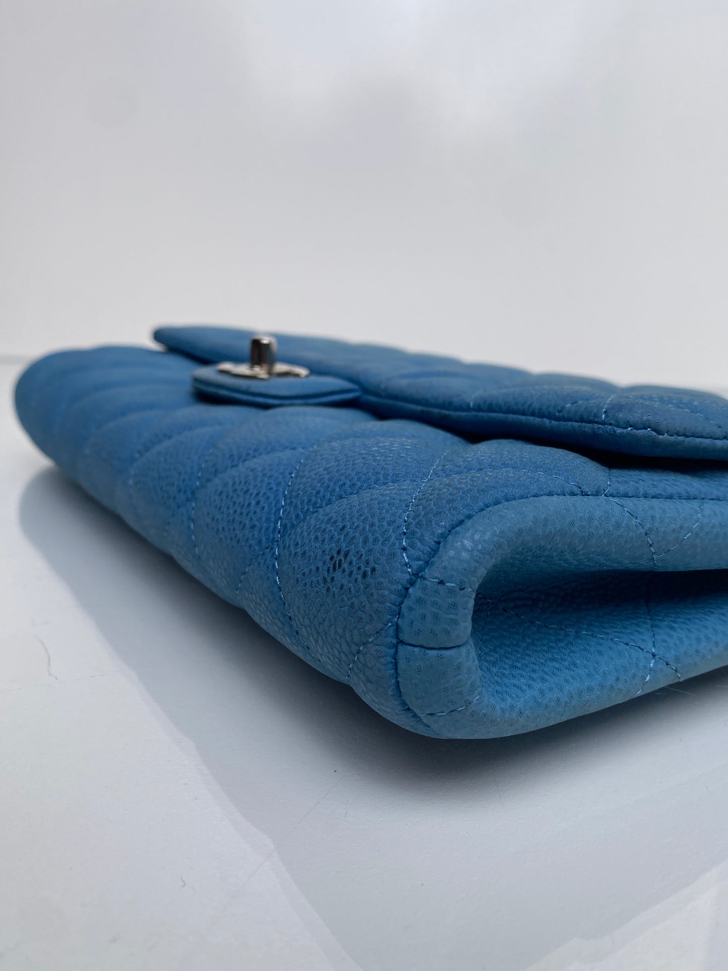 Chanel Blue Caviar Medium Single Flap Shoulder Bag SHW