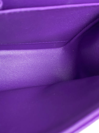 Chanel Purple Caviar Small Double Flap Bag GHW