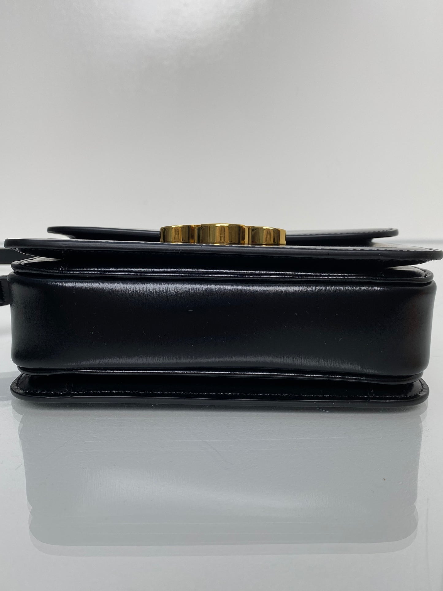 Celine Black Shiny Calfskin Teen Triomphe Bag GHW