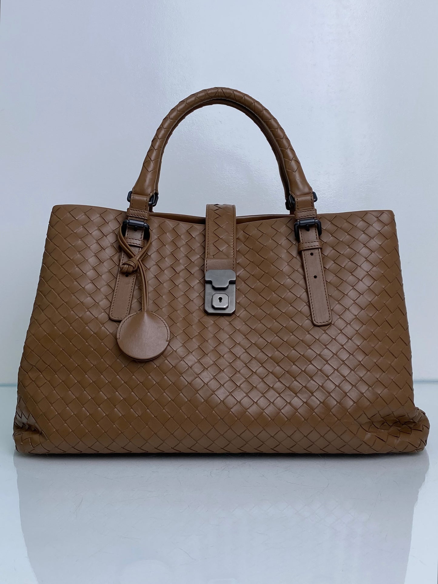 Bottega Veneta Brown Intrecciato Roma Tote Bag RHW