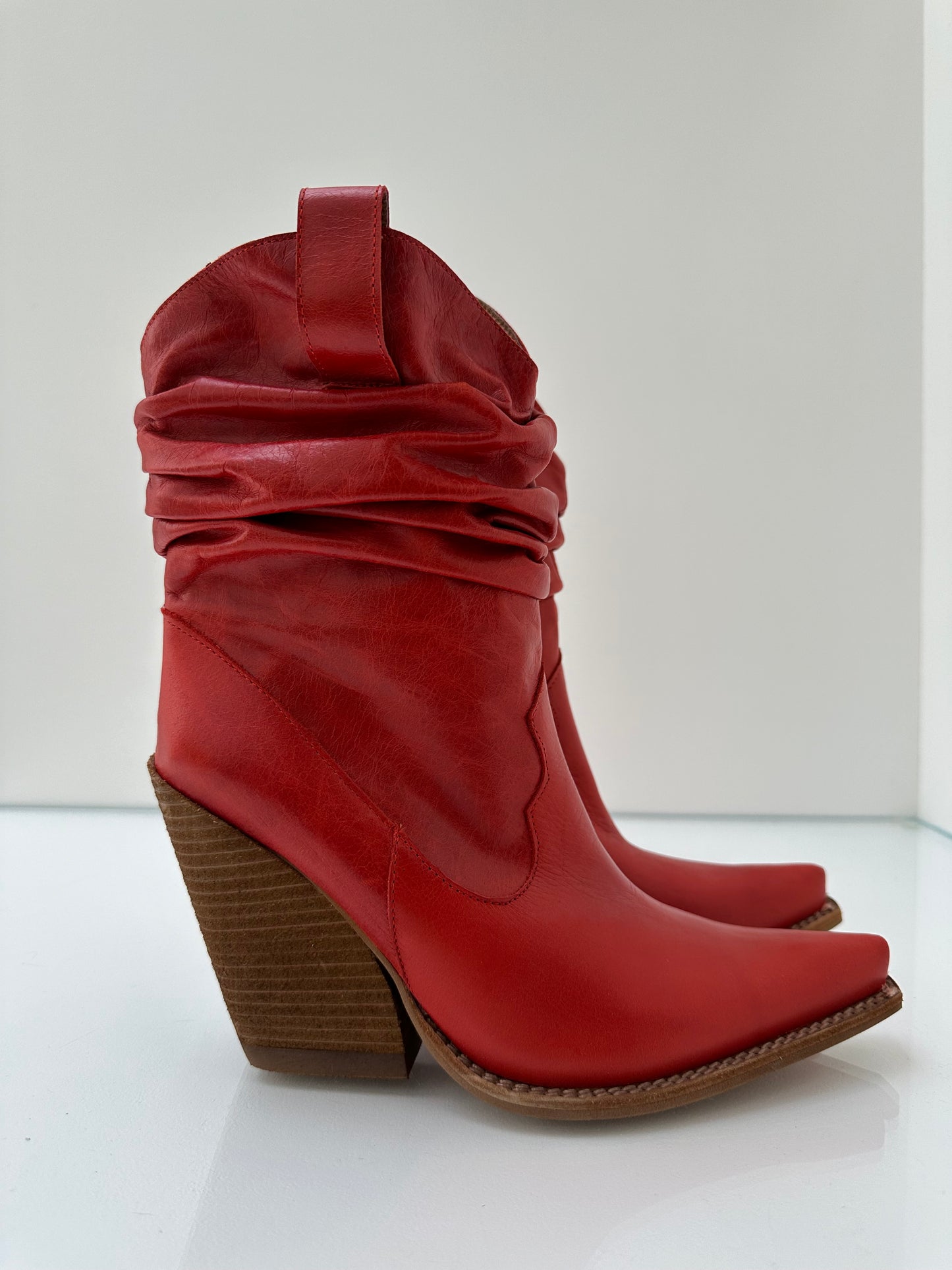 Jeffrey Campbell Red Cowboy Boots, 7