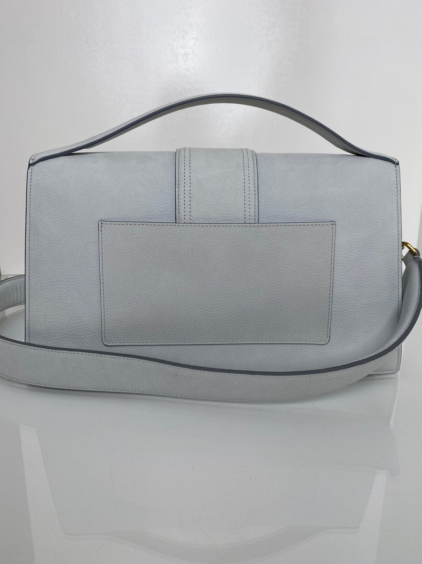 Jacquemus Grey Suede Le Grand Bambino Bag GHW