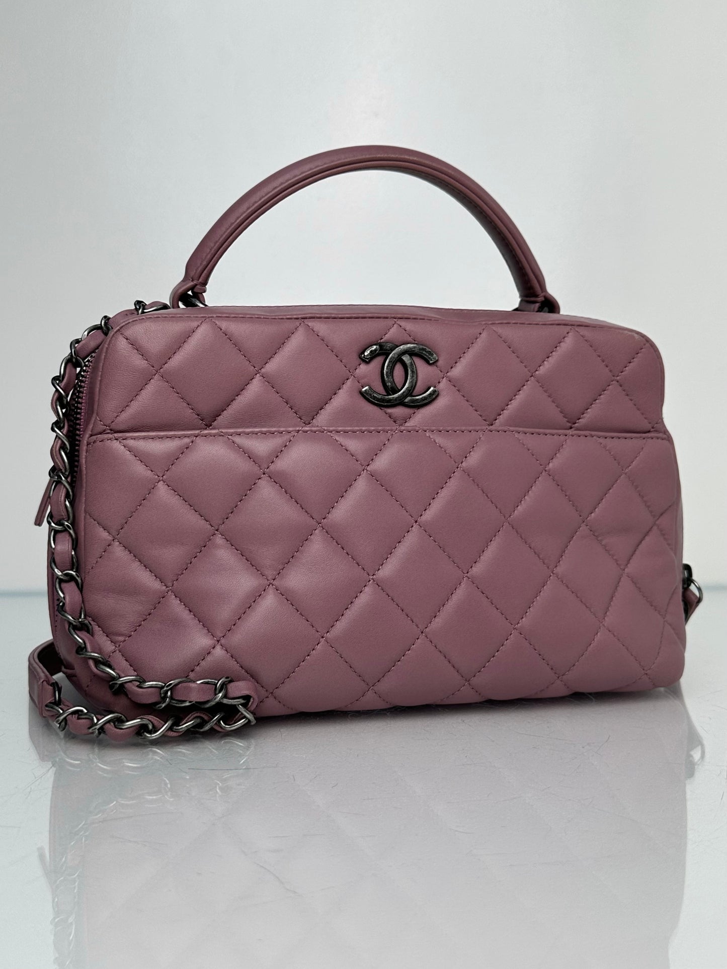 Chanel Mauve Lambskin Quilted Medium Trendy Bag RHW #21