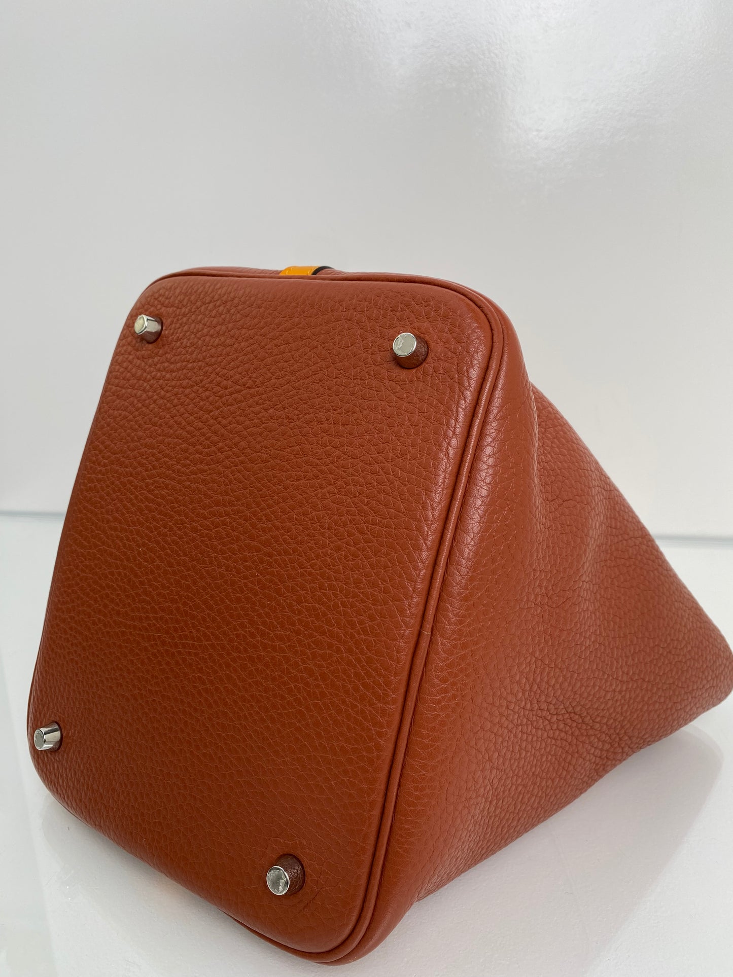 Hermes Picotin MM Cuivre / Jaune D'or Clemence PHW #X