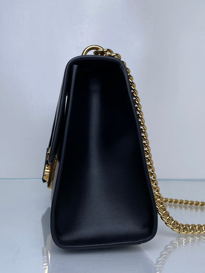 Gucci Supreme Black & Gold Padlock Shoulder Bag