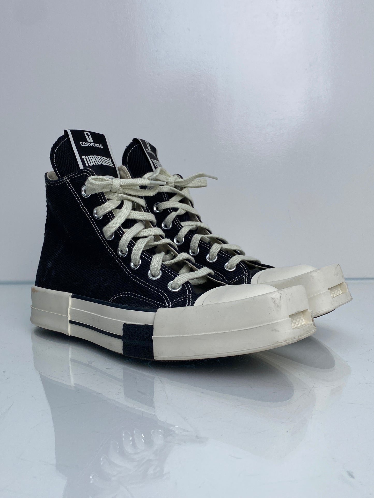 Converse X Rick Owens TURBODRK Chuck 70 Black & White High-Top Sneakers, Men's 6/Womens 8