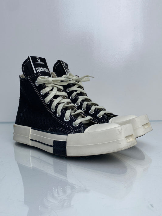 Converse X Rick Owens TURBODRK Chuck 70 Black & White High-Top Sneakers, Men's 6/Womens 8