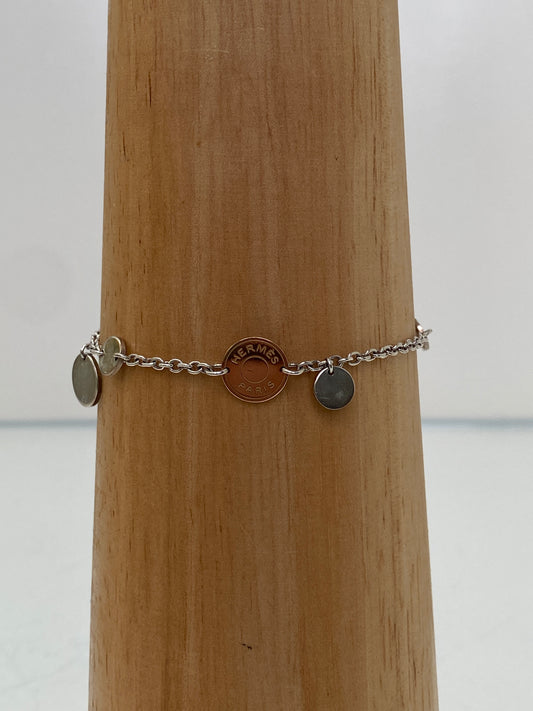 Hermes Ex-Libre Coin Rose Gold & Silver Bracelet