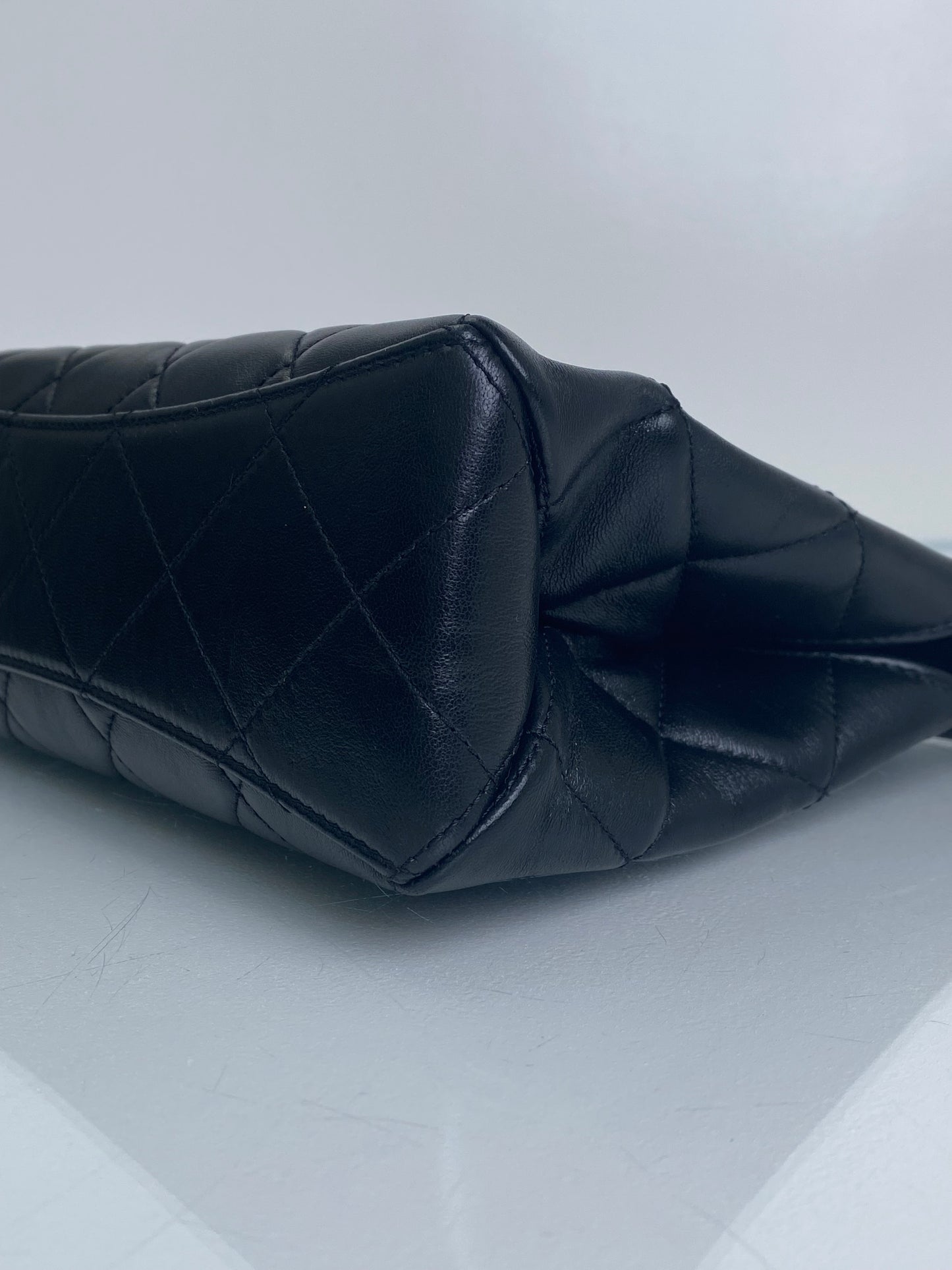 Chanel Black Small Pearl Quilted Shopping Bag GHW