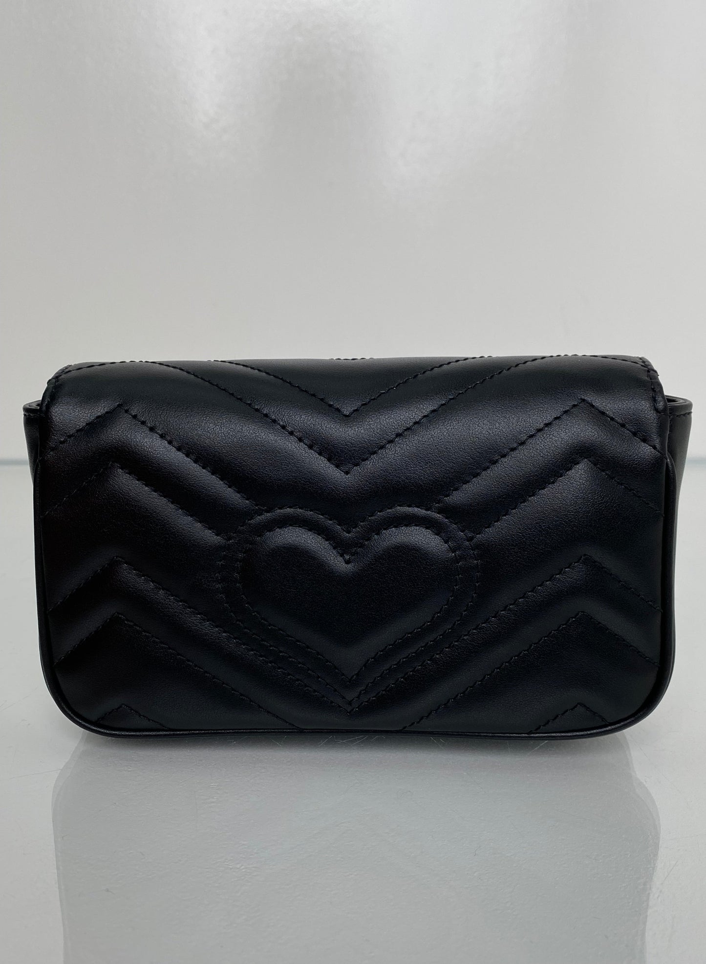Gucci Black GG Marmont Mini Crossbody Bag GHW