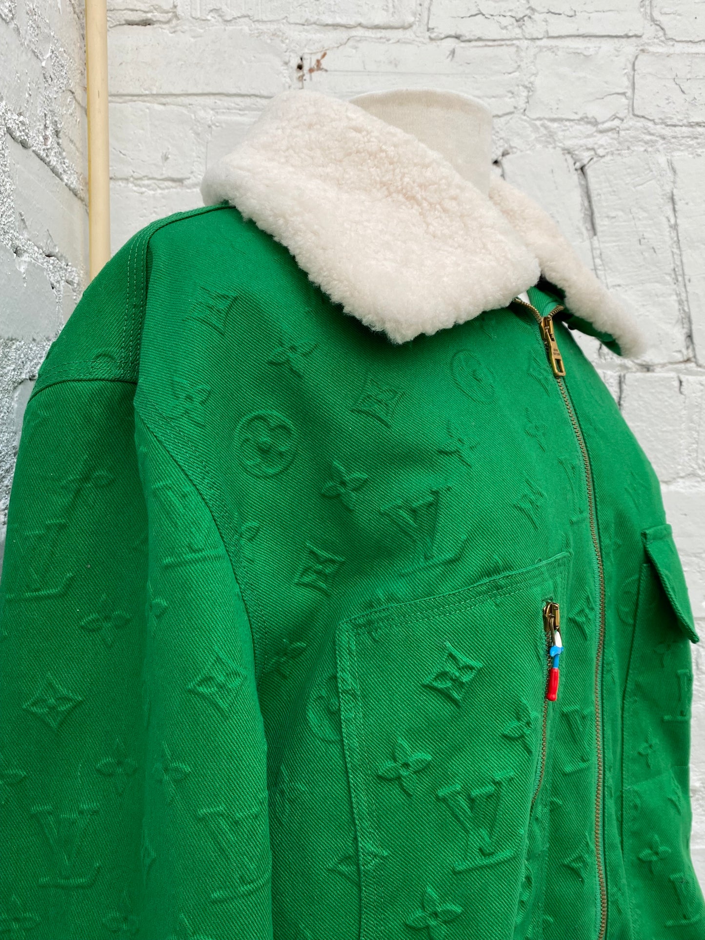 Louis Vuitton Green Monogram Workwear Denim Jacket, L