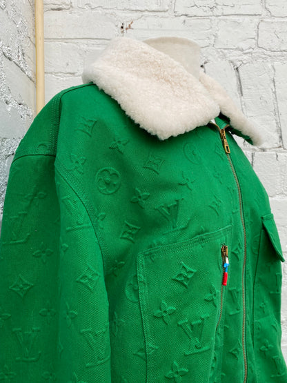 Louis Vuitton Green Monogram Workwear Denim Jacket, L