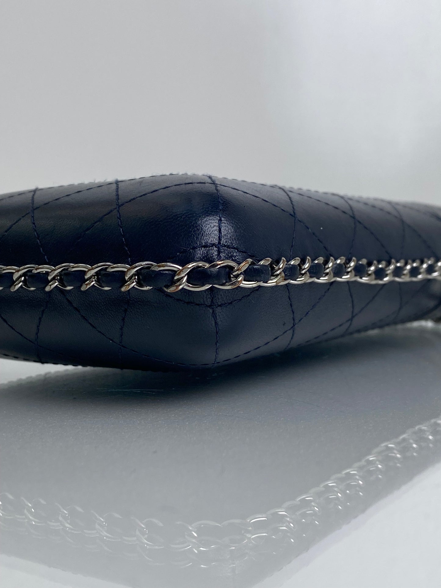 Chanel Navy Chain Around Phone Holder Bag SHW