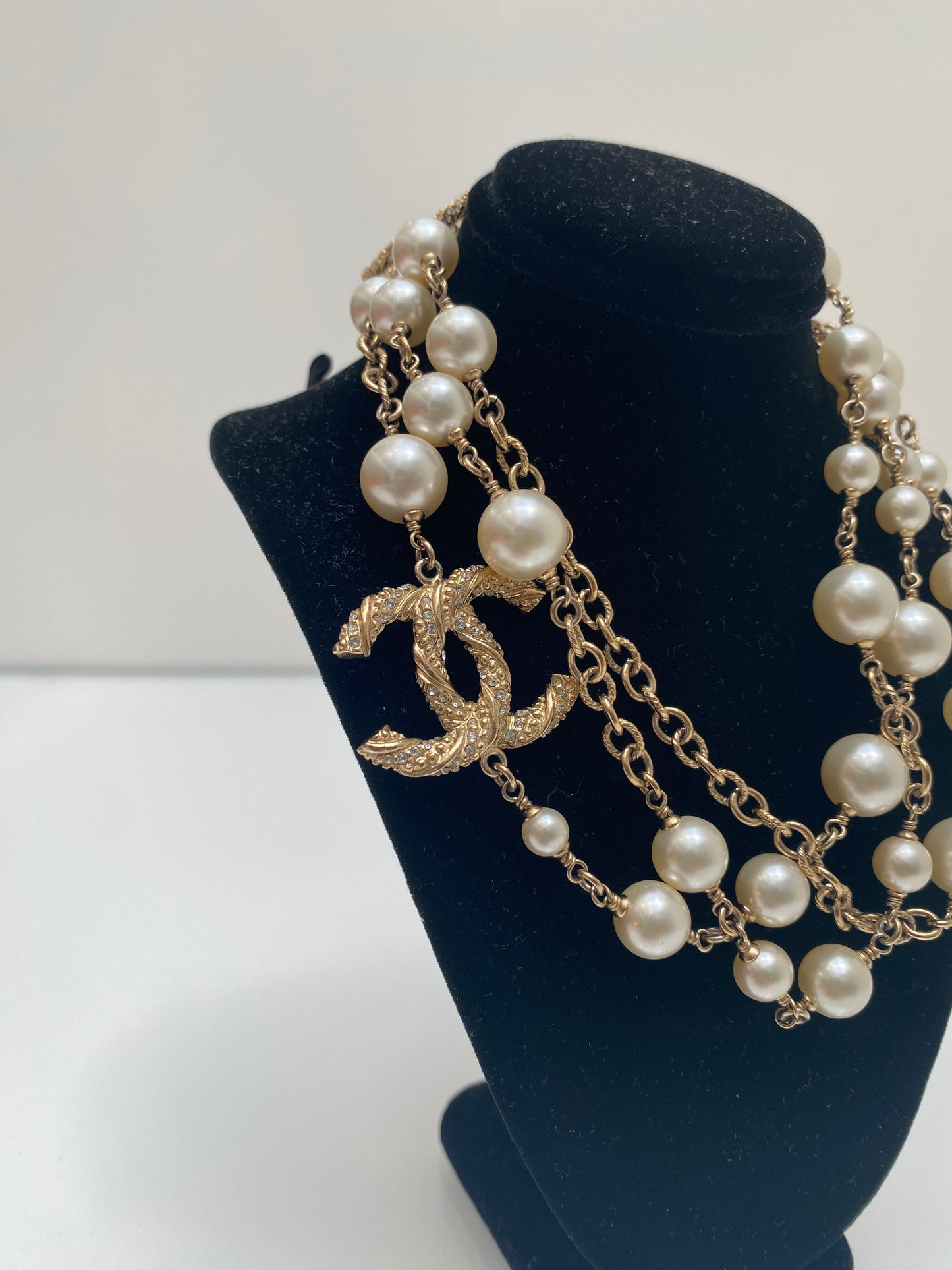 Chanel Long CC Pearl Necklace