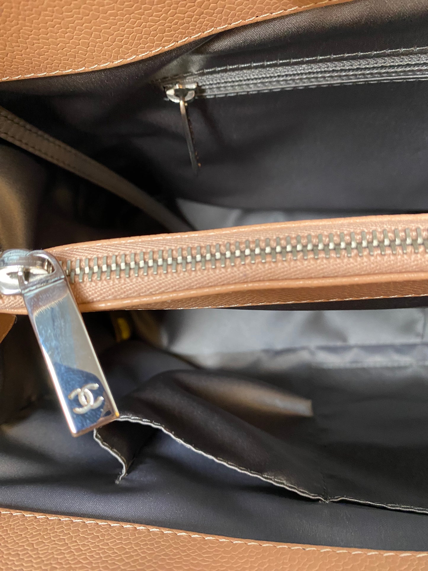 Chanel Dark Beige Caviar Quilted GST XL Bag SHW #17