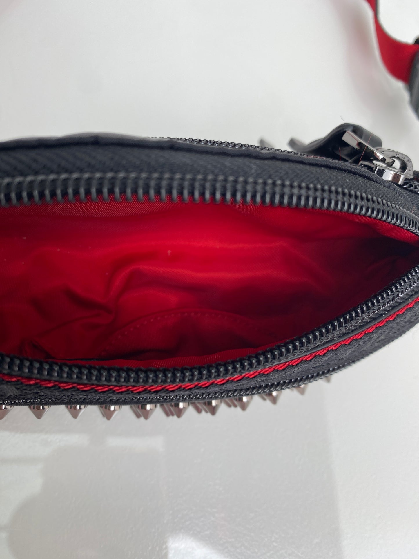 Christian Louboutin Black & Red Studded Bum Bag