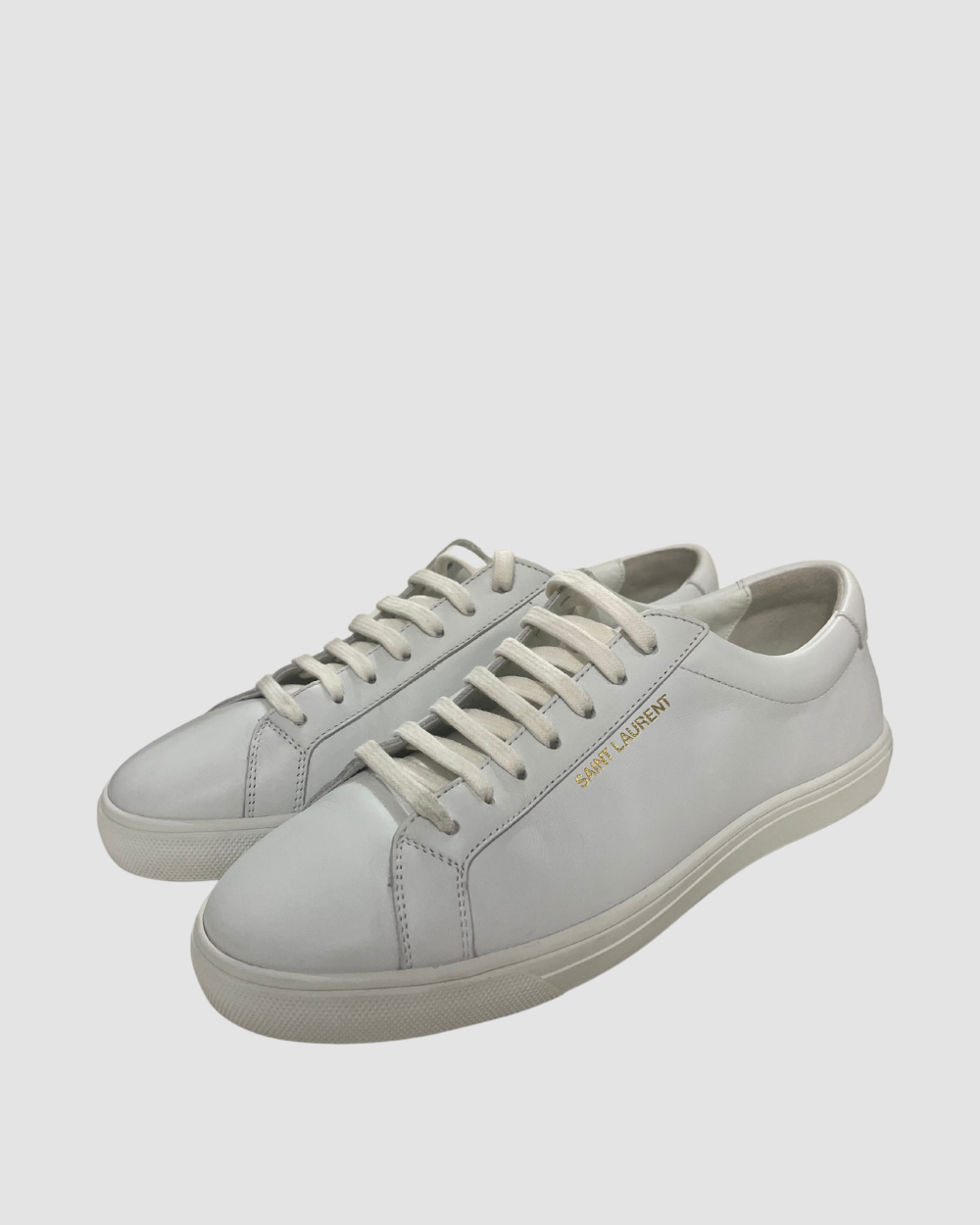 Saint Laurent White Leather Low Top Sneakers