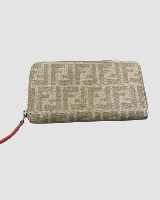 Fendi Beige Zippy Wallet