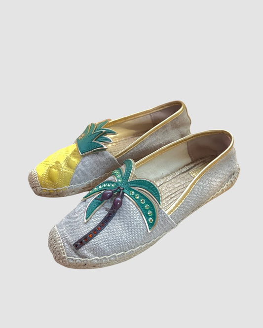 Tory Burch Embroidered Espadrille Flats