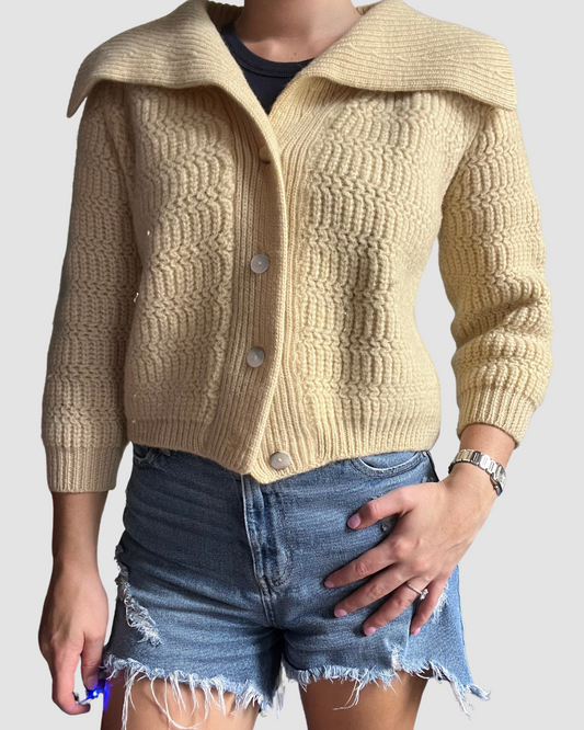 Vintage Wool Cream Cardigan