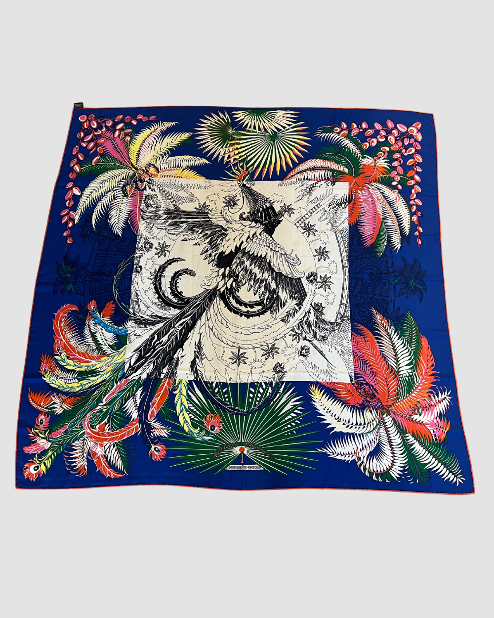Hermes Cashmere Peacock Scarf