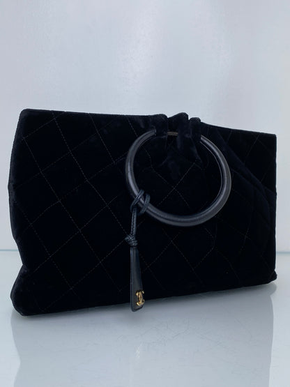Chanel Vintage Black Velvet Tote Bag GHW