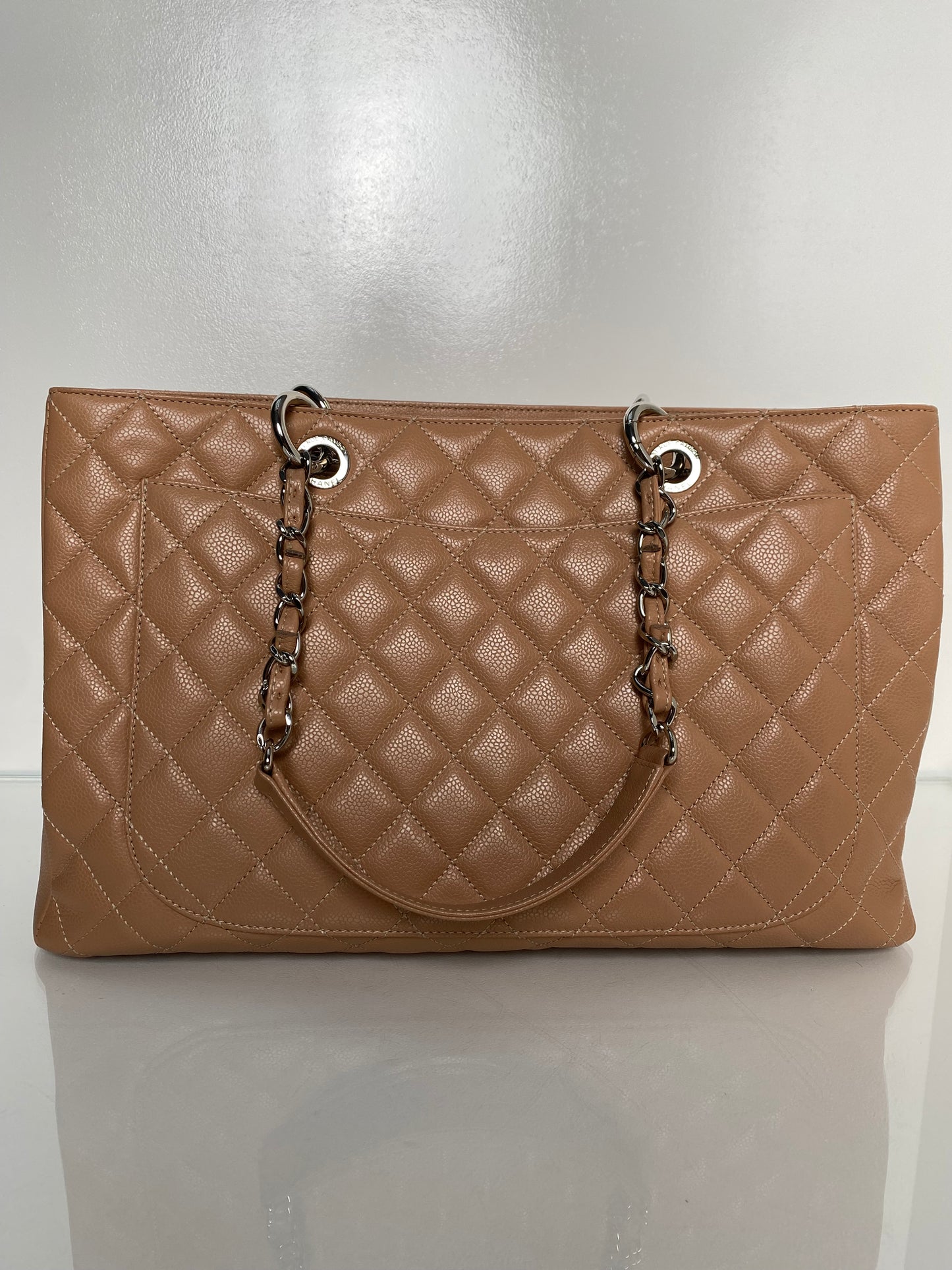 Chanel Dark Beige Caviar Quilted GST XL Bag SHW #17