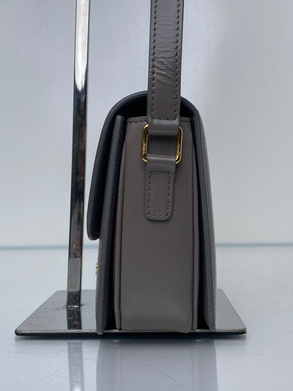 Celine Teen Pebble Grey Triomphe Bag in Shiny Calfskin