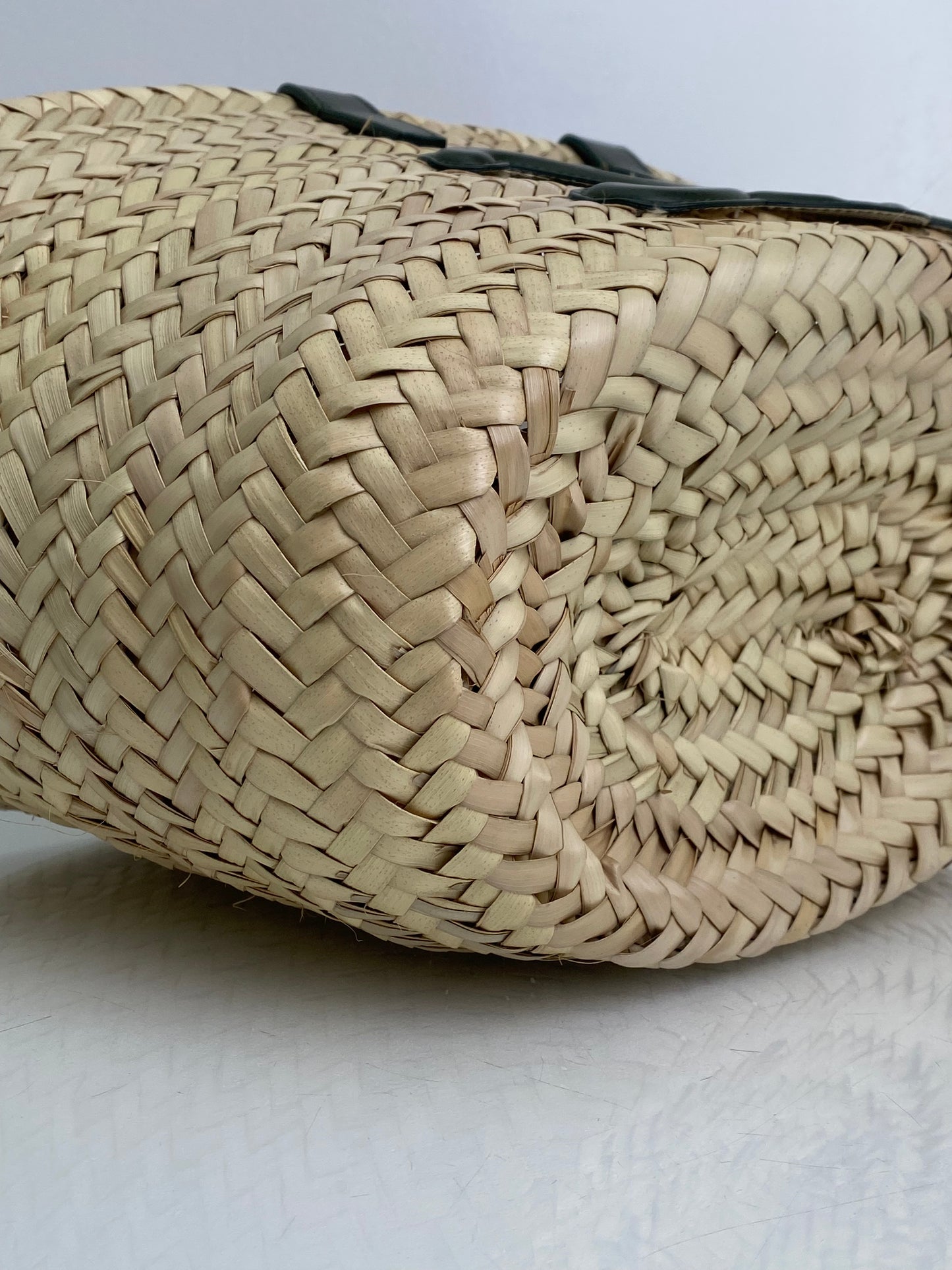 Celine Green Triomphe Straw Bag