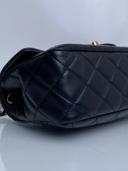 Chanel Black Quilted Lambskin Romance Mini Rectangular Classic Flap Bag GHW #30
