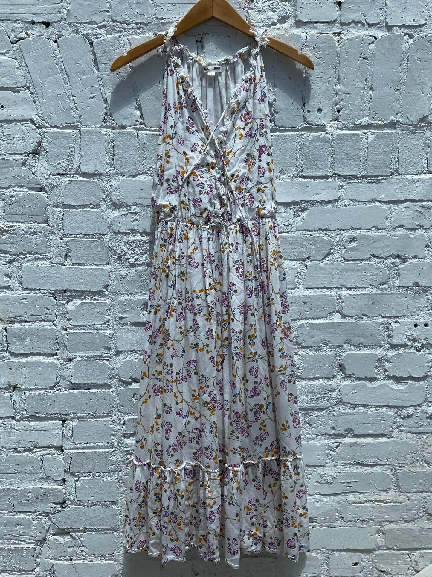 Roller Rabbit White & Purple Maxi Dress, S